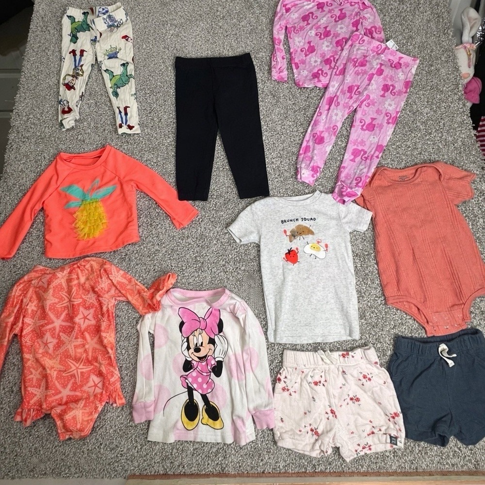 Baby Girl Clothes Lot 12-18M‎ Summer Swim Minnie Barbie Outfit Bundle